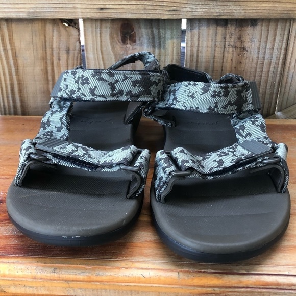 Rider Adjustable Sandals Green & Brown Camoflauge Made From Recyclable Materials - Picture 3 of 5